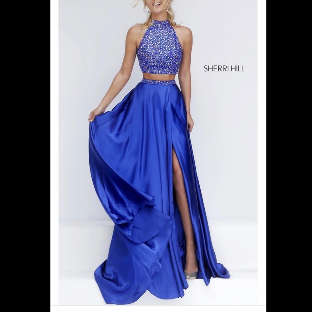 Sherri Hill 2 Piece Dress Royal Blue, worn once!